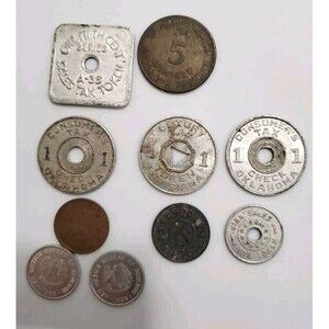 Tax Tokens -New Mexico-Kansas-Oklahoma-Utah-Colorado-Arizona-Louisiana Lot of 4